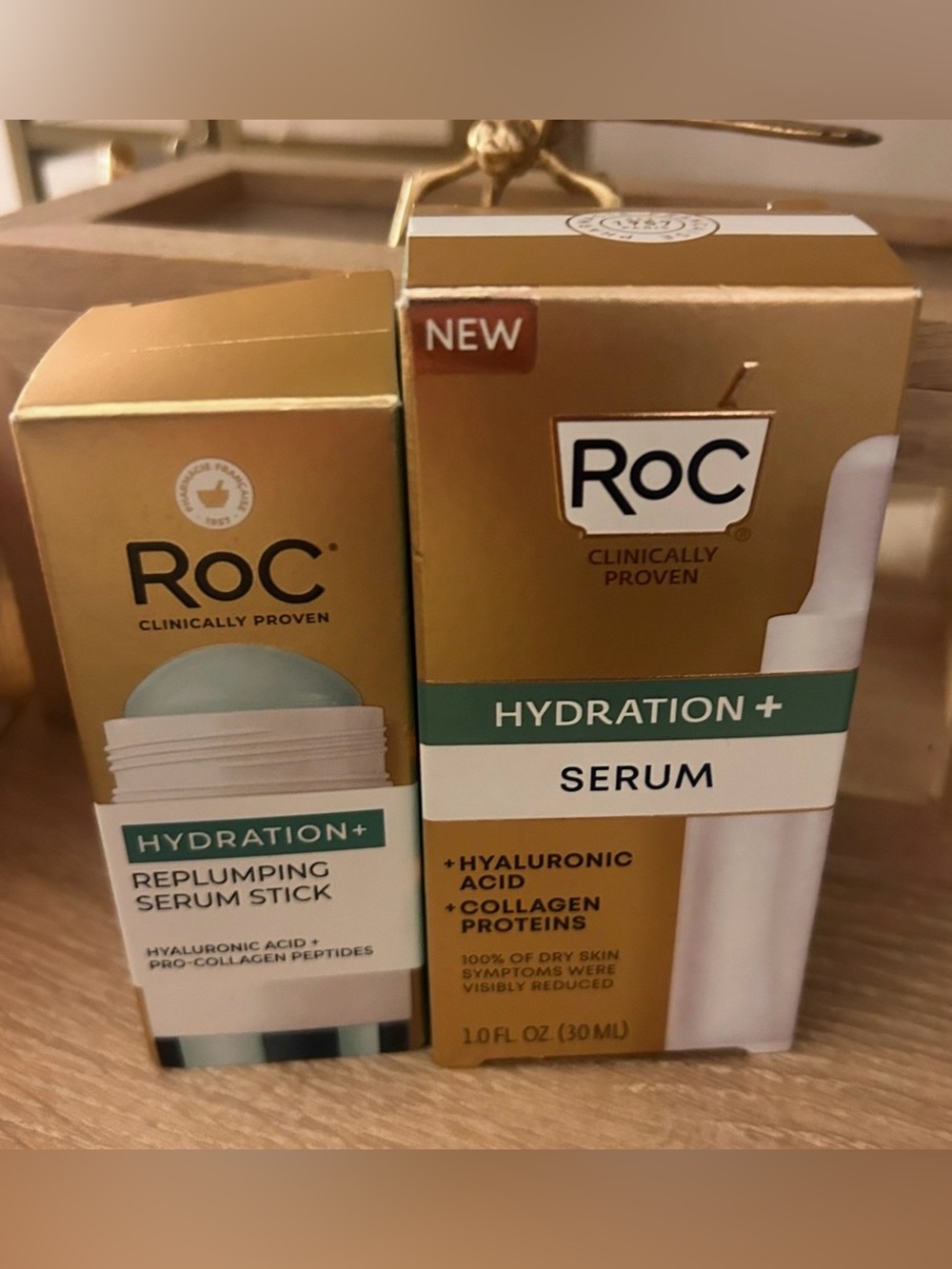 RoC Hydration+ Skincare Bundle Serum Stick & Hyaluronic Acid Serum NIB